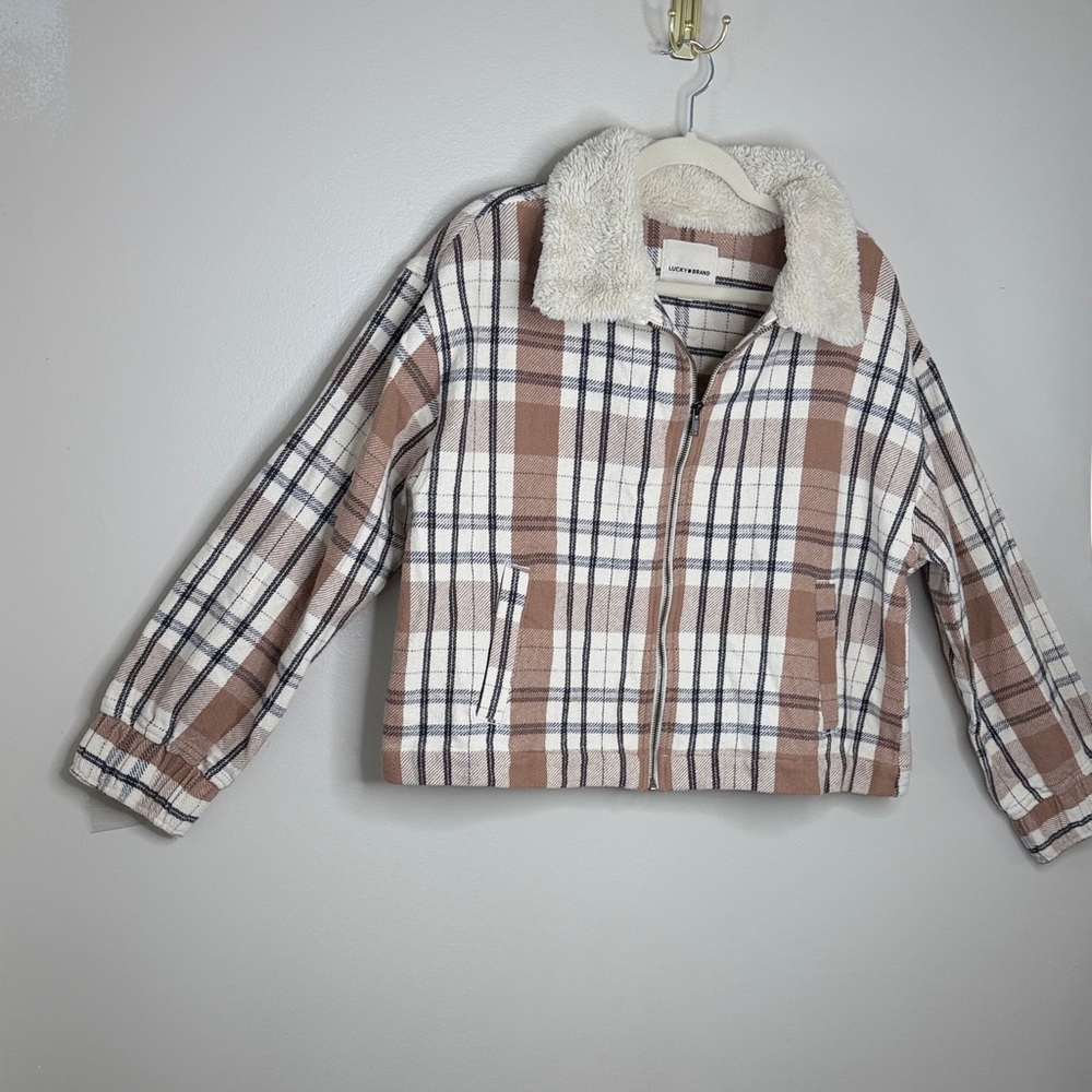 Lucky Brand 100% Cotton Jacket With Sherpa Collar Size M - Picture 6 of 12